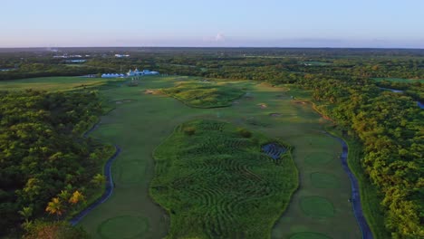 Aerial-Panorama-Of-Costa-Campo-de-Golf-At-Playa-Nueva-Romana-In-Dominican-Republic