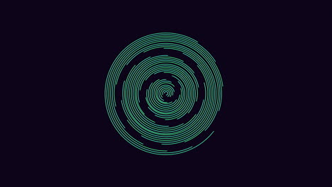 espiral azul dinámica con líneas móviles sobre un fondo negro