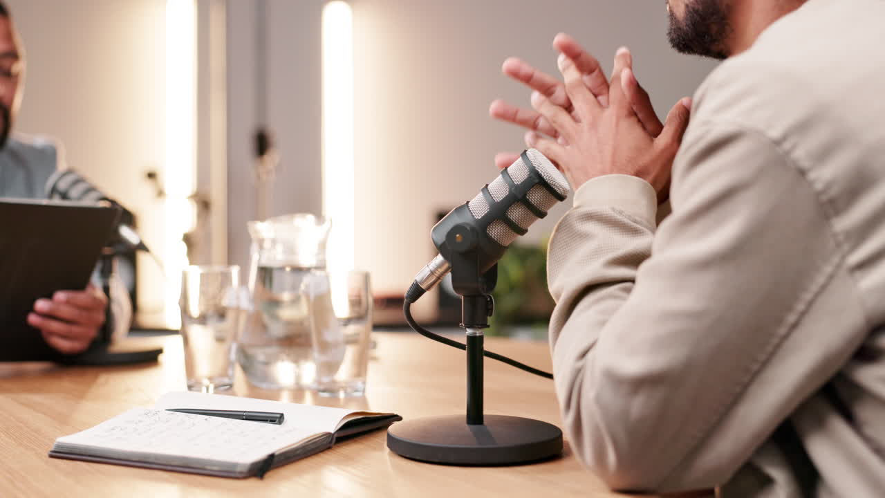 Podcast recording session