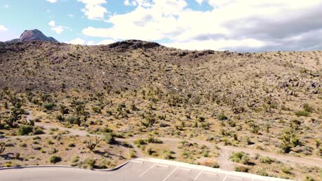 Drone-over-desert-look-out-parking-lot