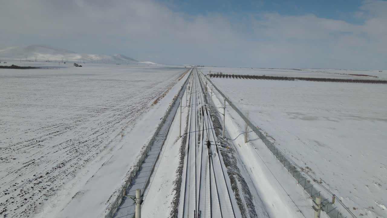 겨울 조감도의 철도