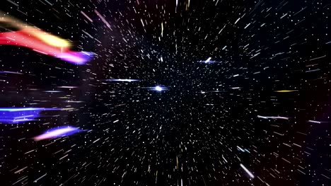 space warp speed hyperspace travel through starfield nebula 4k