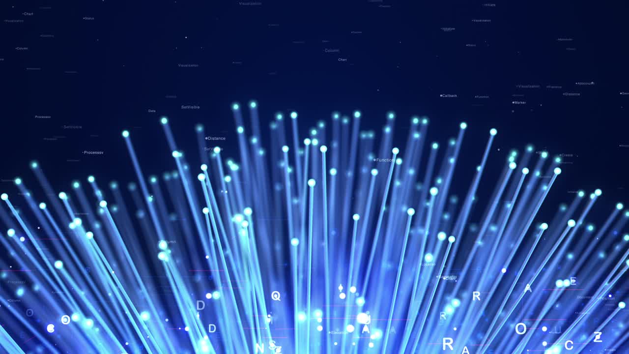 Cavi in fibra ottica. Trasferimento dati ad alta velocità con numeri. Loop perfetto