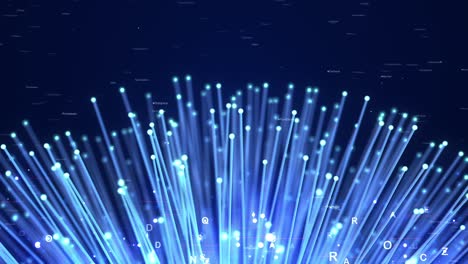Fiber Optic Cables High Speed Data Transfer With Numbers. Perfect Loop.