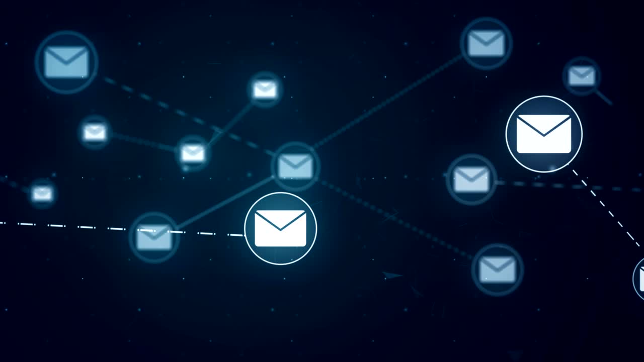 Message Network Icon Link Connection Technology Loop Animation 4K