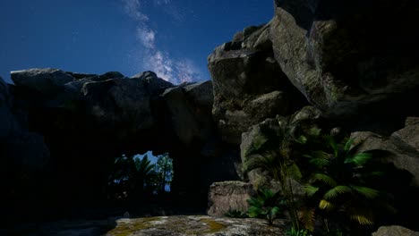 4K-Astrophotography-star-trails-over-sandstone-canyon-walls.