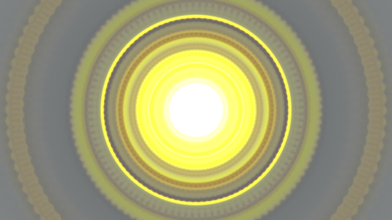 абстрактная анимация с концентрическими желтыми кругами на сером фоне