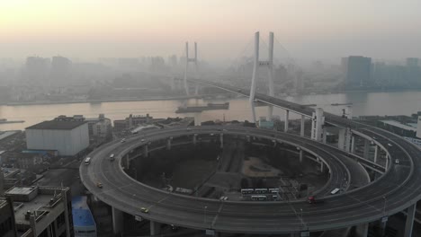 nanpu bridge in the early morning, shanghai, china