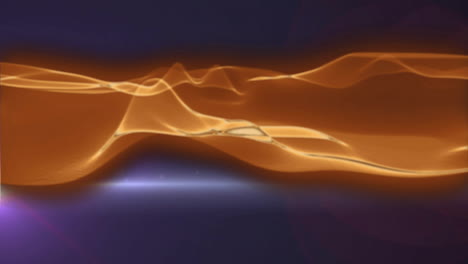 animation of orange light waves moving up and down over purple and white light