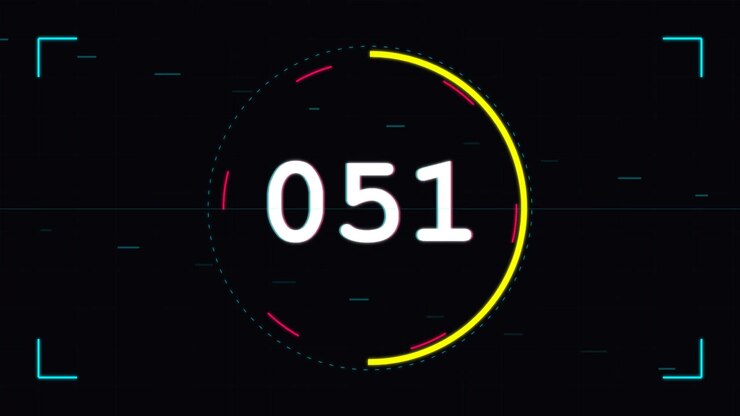 Digital Countdown Timer with Glitch Effect