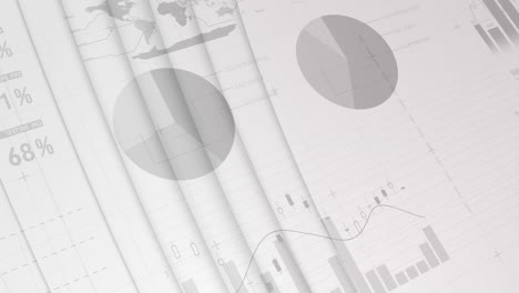 procesamiento de datos financieros contra un fondo blanco