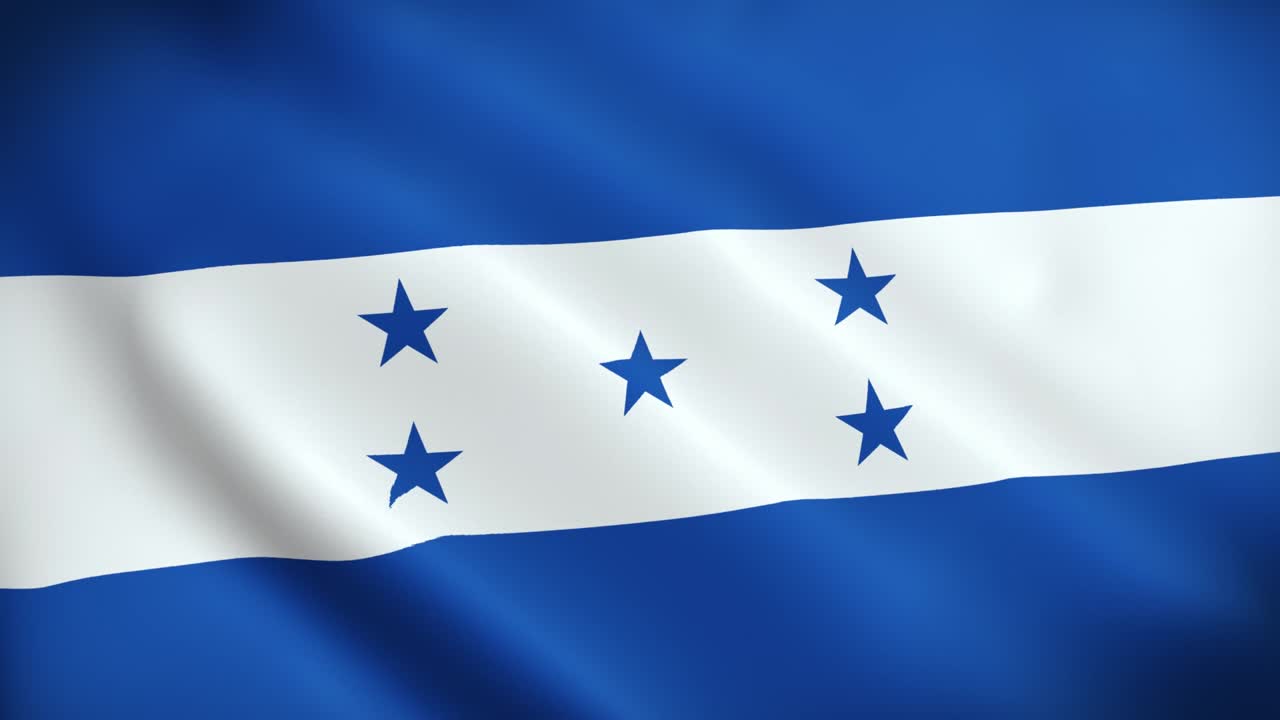 el signo animado nacional de honduras, la bandera animada de honduras, el izamiento de la bandera de honduras, la bandera nacional de honduras animada.