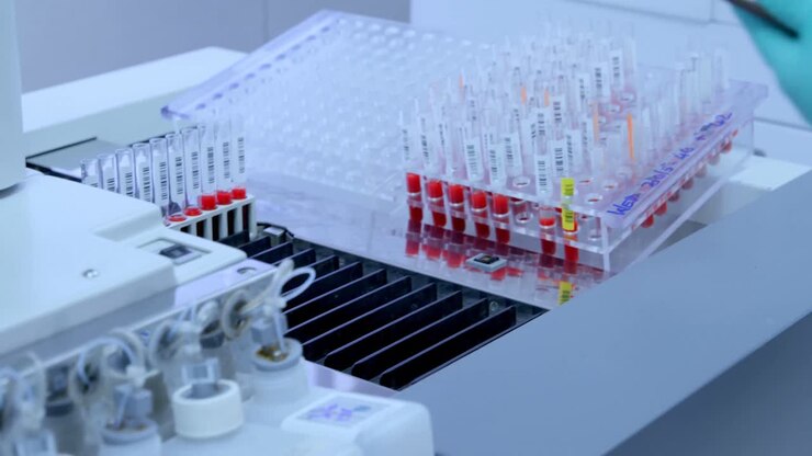 Scientist using digital tablet in laboratory 4k