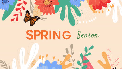 estandarte floral de la temporada de primavera