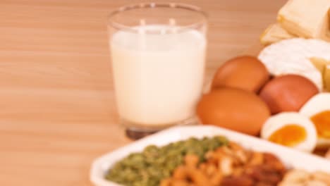 variety of protein-rich foods displayed on table