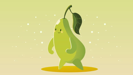 pear fruit character animation