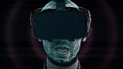 person wearing vr headset - digital art