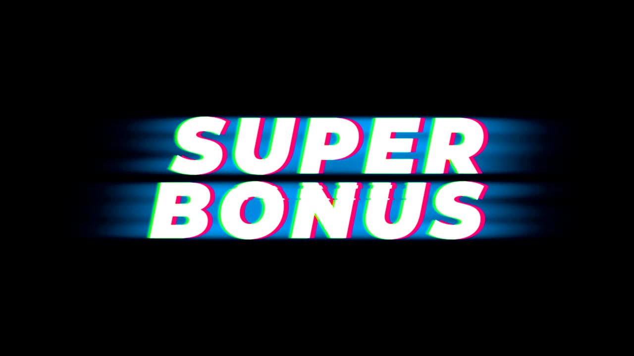 Super Bonus Text im Vintage-Glitch-Effekt Promotion