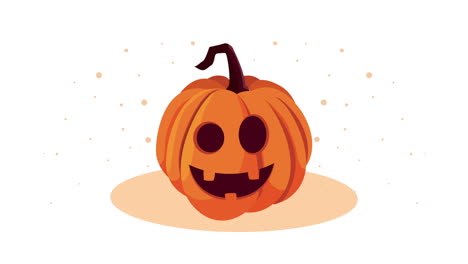 happy halloween animation with pumpkin