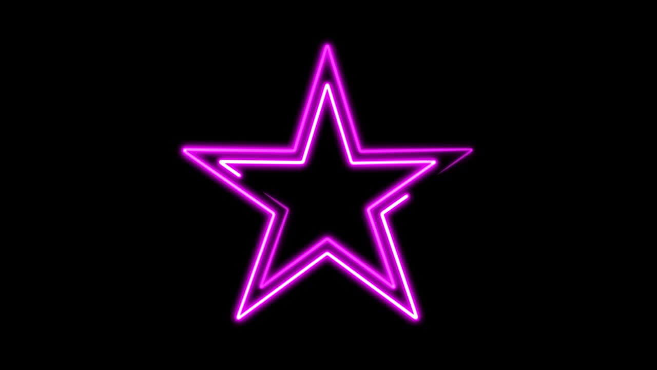 Populært neon sømløst mønster. 2D geometriske former med bevægelig neonkontur. 4K video.