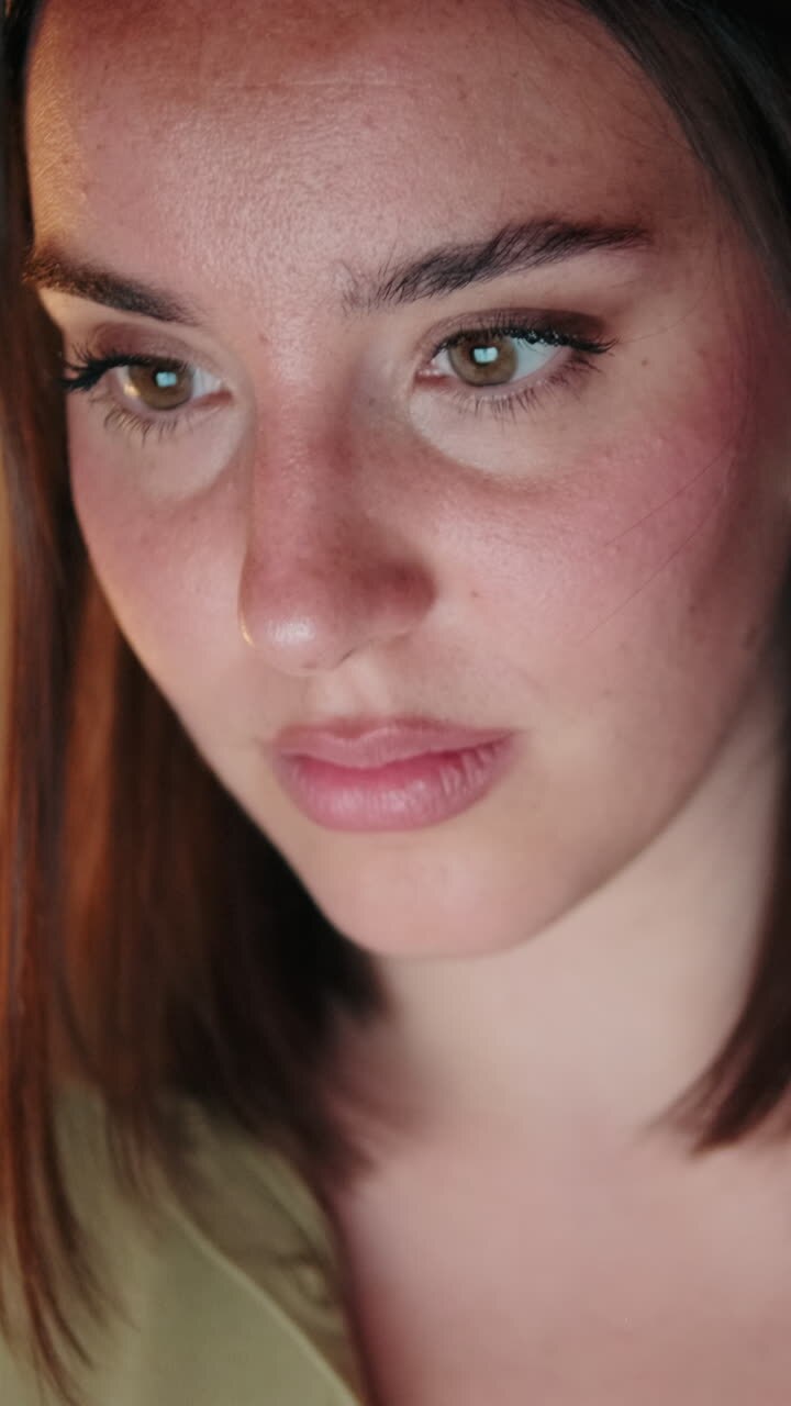 Close up Woman Using laptop At Home