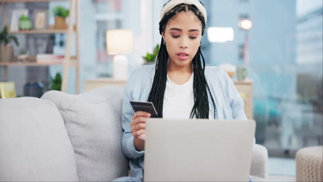 woman, laptop and online shopping with credit
