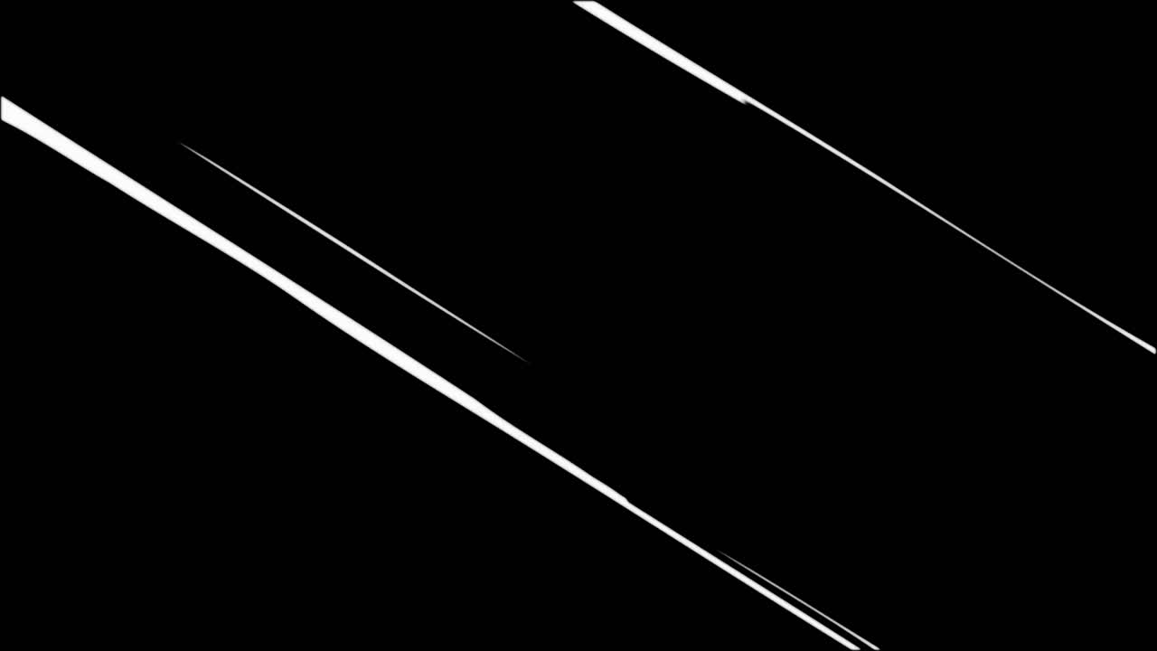 Linee diagonali bianche in stile anime che si muovono velocemente sullo schermo, una sovrapposizione grafica perfetta per progetti d'azione, manga o ad alta energia