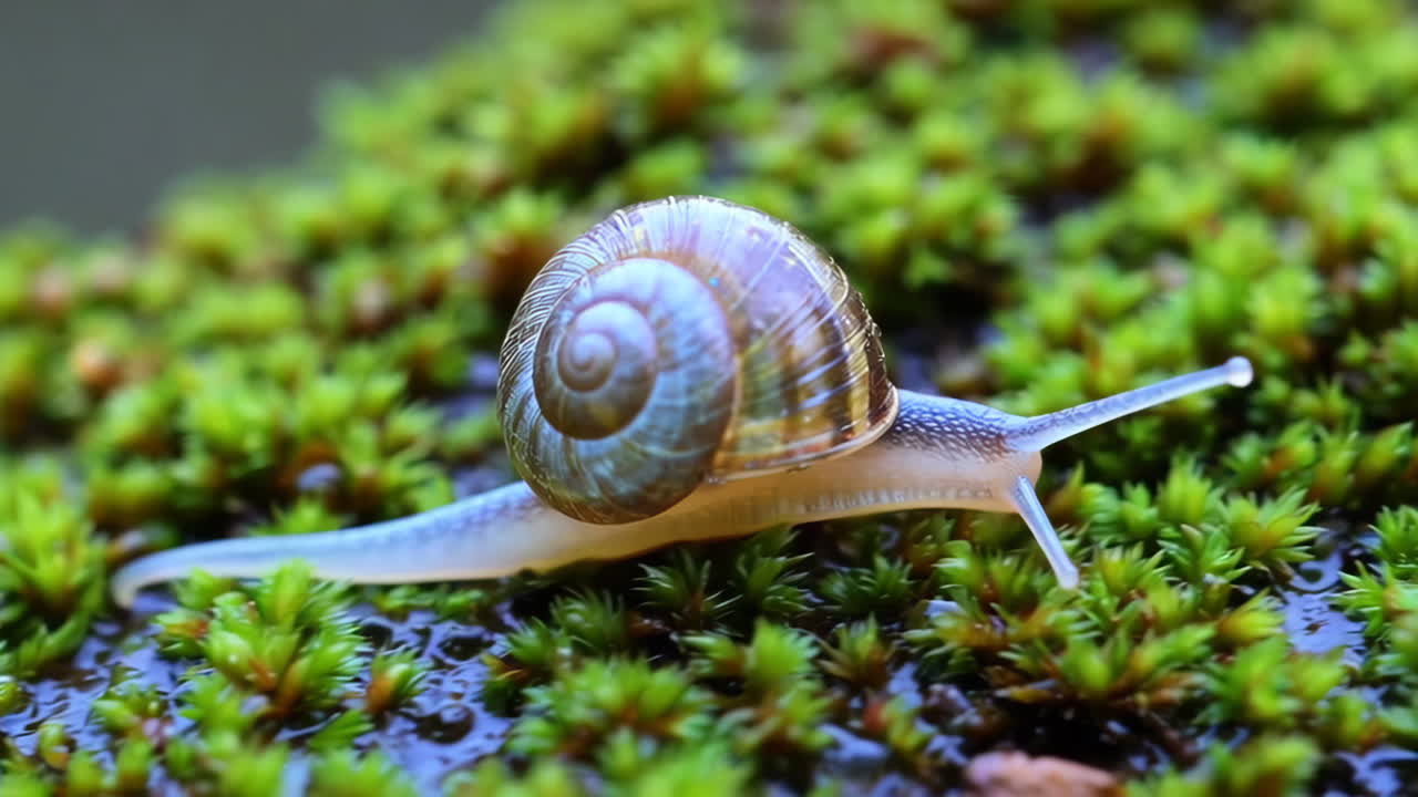El caracol en el musgo
