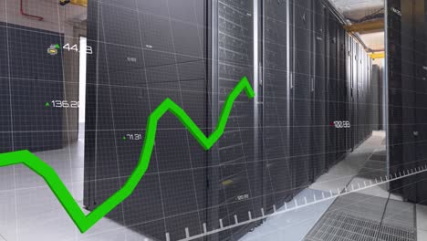 Animation-Einer-Grafik-Mit-Wechselnden-Zahlen-über-Beleuchteten-Datenserver-Racks-Im-Serverraum