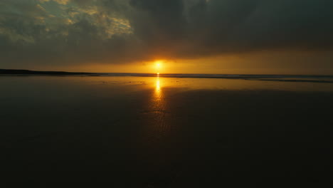 golden sunset over the beach