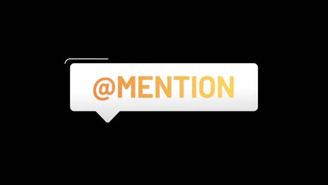 social media mention animation on video isolated alpha matte and green background