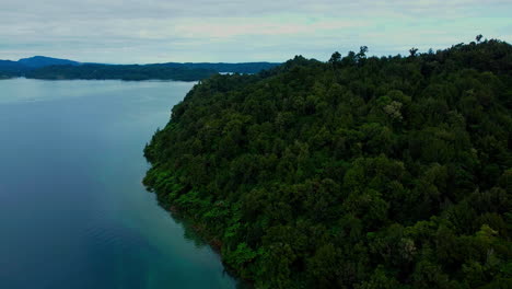 Bewegliche-Rundpunktansicht-Vom-Lake-Rotoma,-Rotorua,-Neuseeland