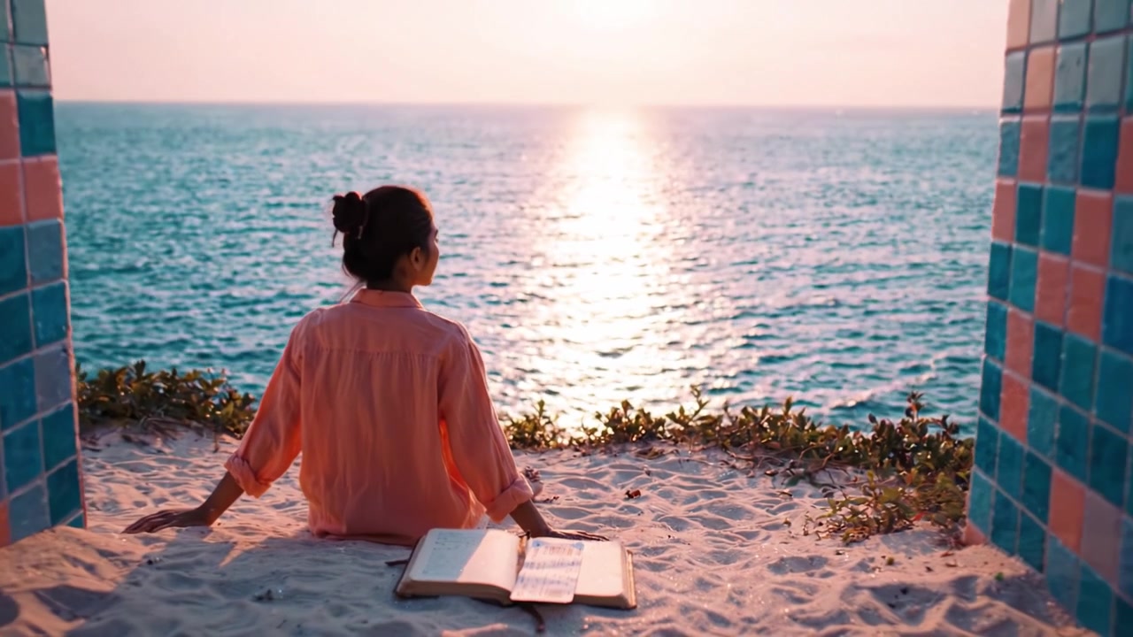 Chasing Serene Moments: A Journey Through Notes and Tickets by the Tranquil Sea, Capturing the Essence of Solitude and Reflection with Nature's Beauty.