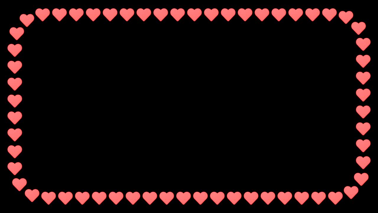 로맨틱한 사랑의 심장 빨간색 백색 배경 직사각형 프레임