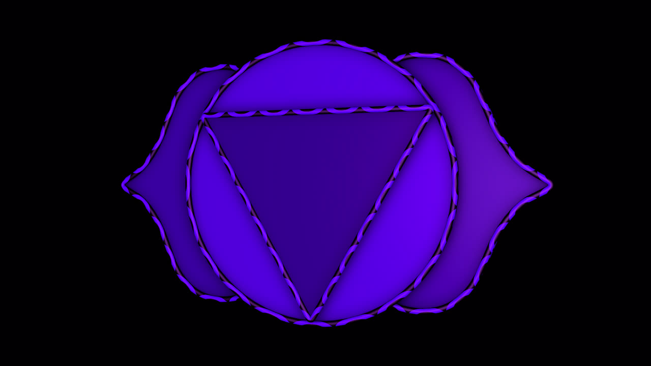 Hypnotic high-quality animated Third Eye Chakra with alpha channel. Perfect for intuition and spiritual awakening.