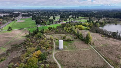 Vista-Aislada-De-Un-Silo-Cerca-Del-Parque-Fort-Steilacoom-En-Lakewood,-Washington,-Estados-Unidos