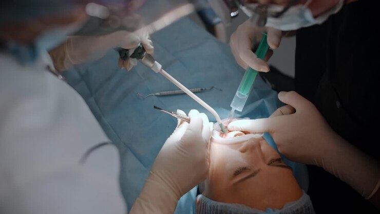 進行中の歯科手術