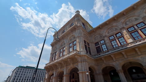 vienna, austria - june 9, 2025: striking old architecture of austria. low angle view at the building of vienna state opera