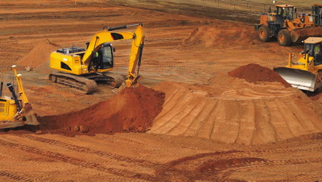 Construction-equipment-at-mining-quarry.-Mining-industry.-Mining-machinery