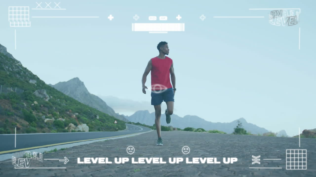 산길에서 달리는 사람, 레벨 업 레벨 업 애니메이션 오버레이