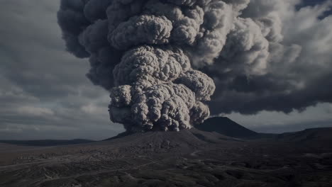el volcán en erupción