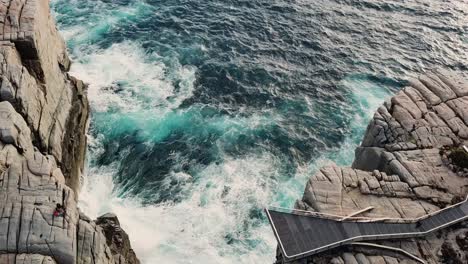 Overhead-aerial-view-of-The-Gap,-a-popular-tourist-destination,-in-Sydney,-Australia