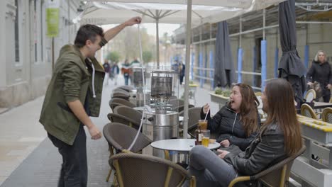 street magician performing magic tricks