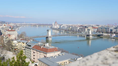 aerial view over budapest from buda castle