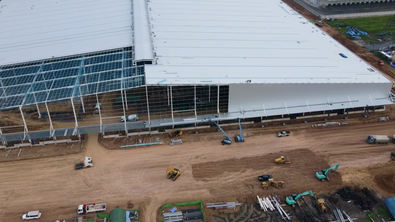 vista aérea del sitio de construcción hiperlapso