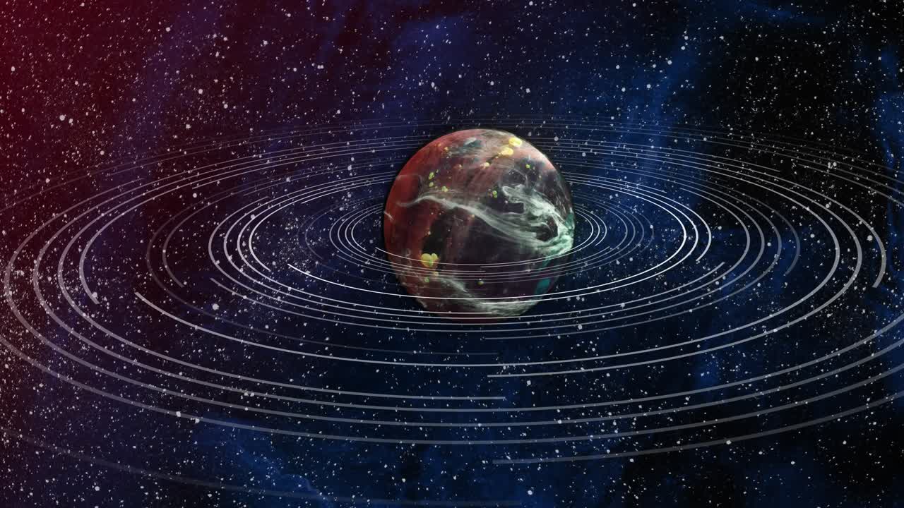 анимация коричневой планеты в космосе