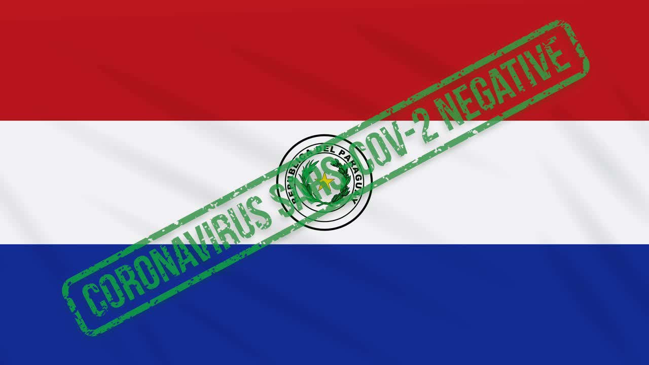 파라과이가 코로나 바이러스로부터의 자유의 녹색 스프를 가진 발을 흔들고 있습니다.