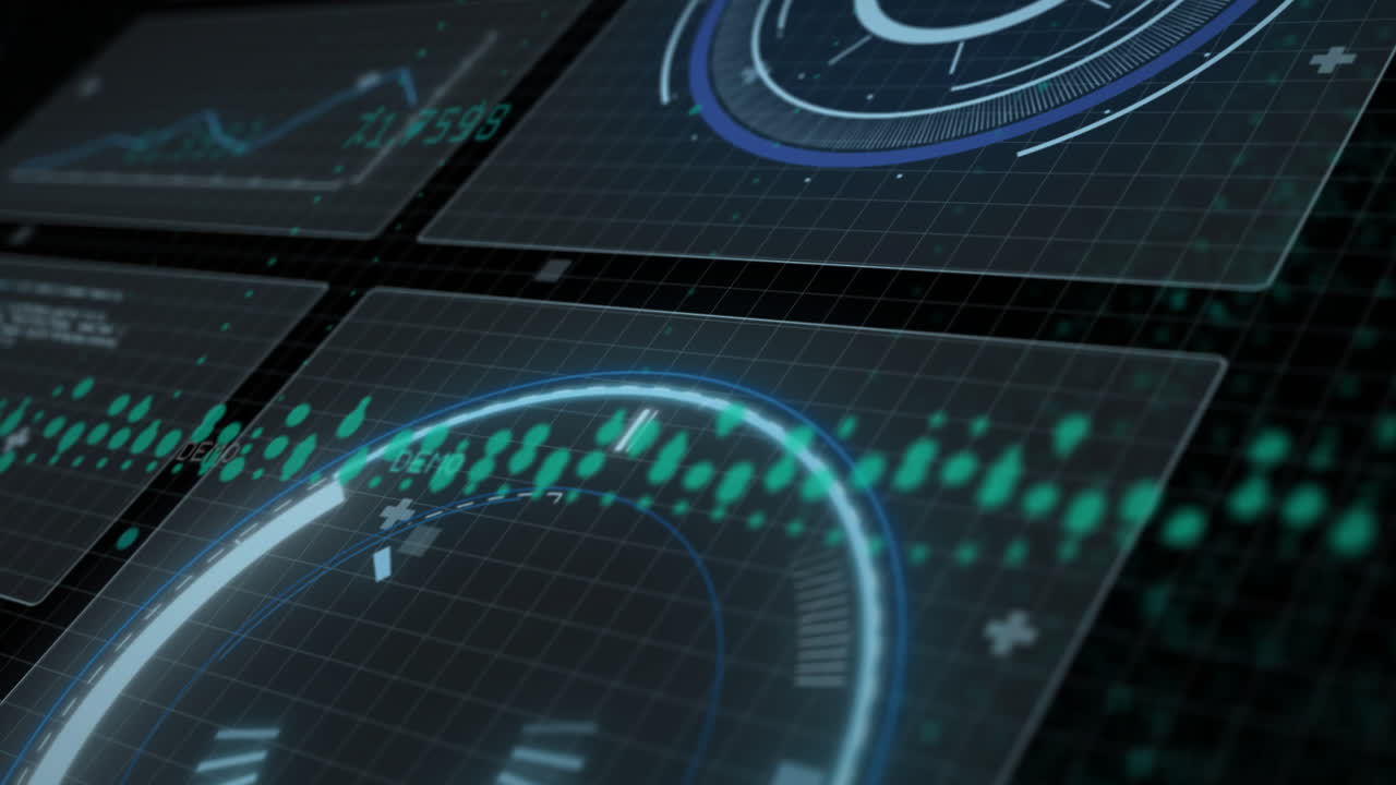 animación del procesamiento de datos a través de escaneo de alcance y diagramas