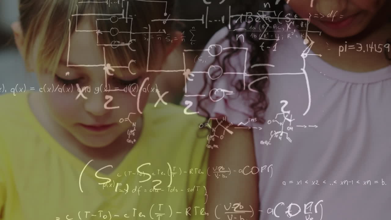 animación de conexiones y procesamiento de datos sobre niños en edad escolar