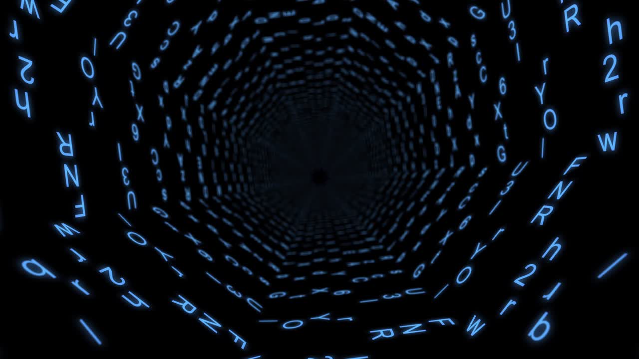 буквы, летающие в космосе.